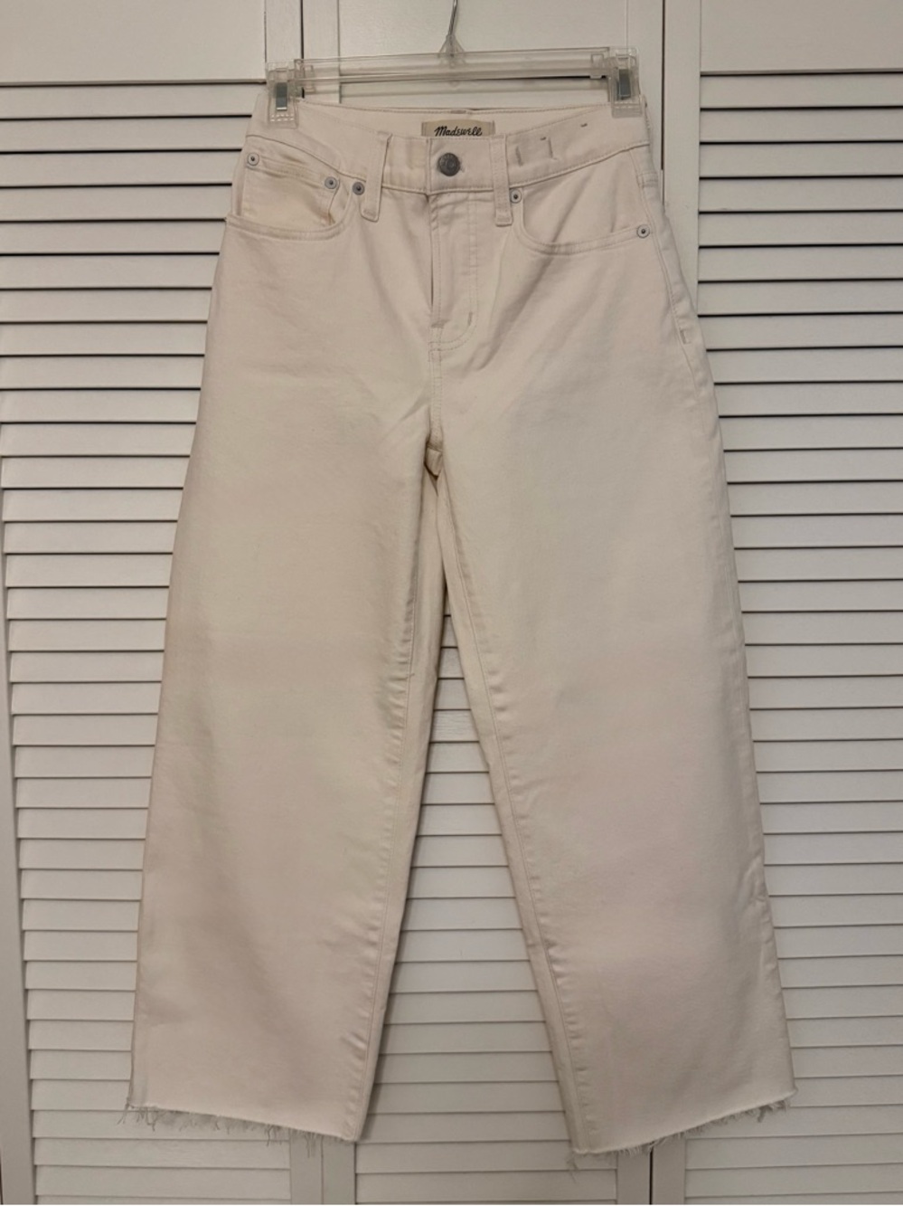 Madewell NWT The Perfect Vintage Wide-Leg Crop Jean White 24P